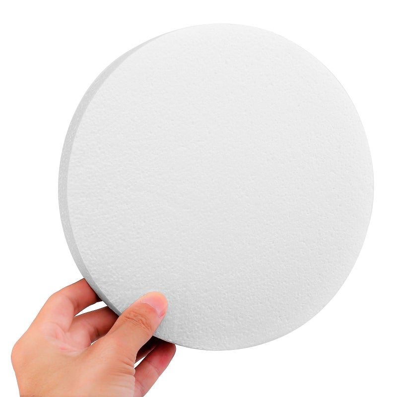FFchuanhe 4 Pack Foam Circles for Crafts, Polystyrene Round Foam Discs (8  8  1 in) for DIY Projects, Decorations, Modeling, Christmas Decoration - Image 3